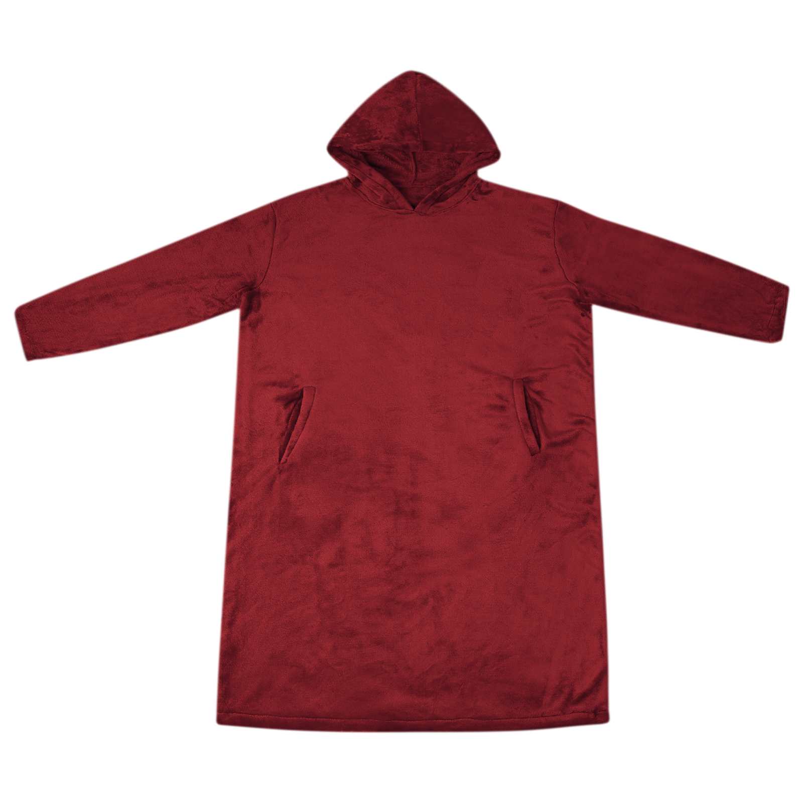 Deka majica s kapuljačom Bordeaux Crvena l Flanel