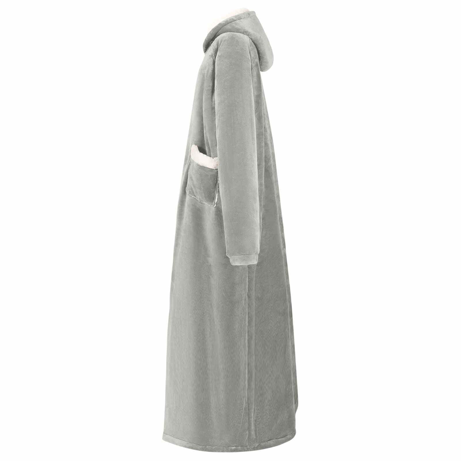 Deka majica s kapuljačom Siva L Flis i flanel