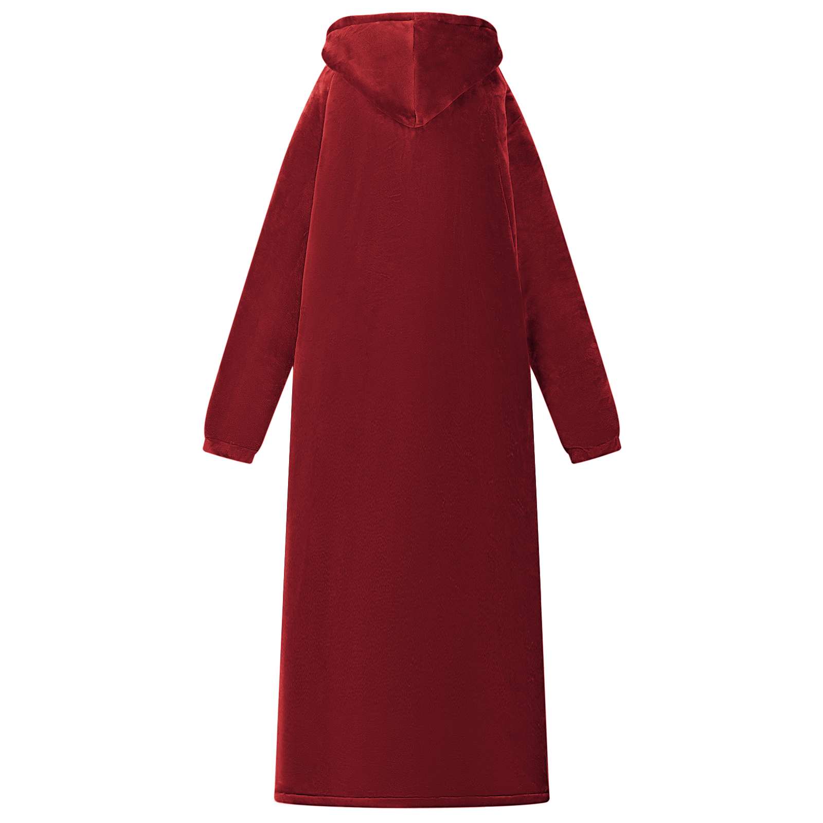 Deka majica s kapuljačom Bordeaux Crvena M Flis i flanel