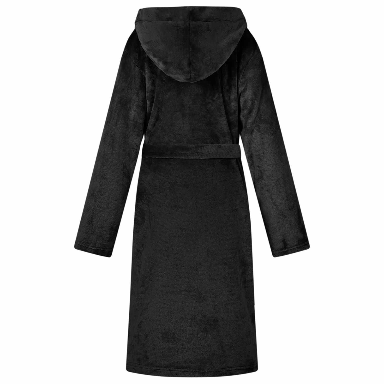 Kupaći kaput s kapuljačom Crna xxxl Flanel