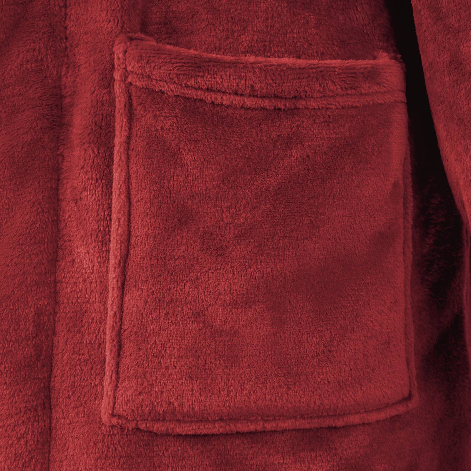 Bade mantil bez kapuljače Bordeaux Crvena xl Flanel