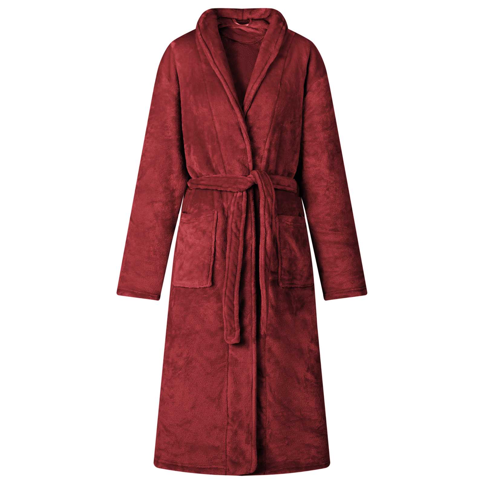 Bade mantil bez kapuljače Bordeaux Crvena xxl Flanel