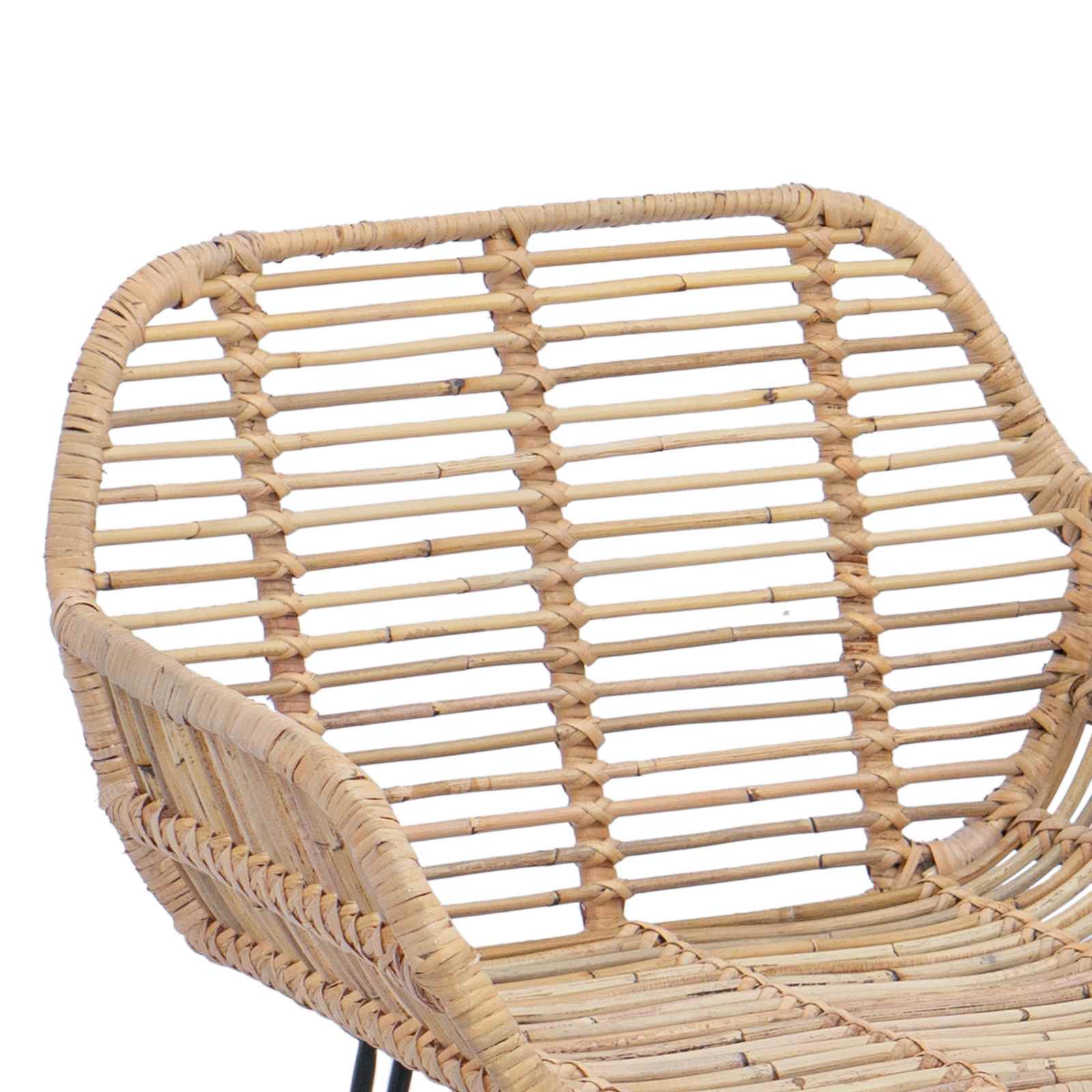 Barski stolac 2 pcs 55 x 52 x 92 cm Ratan i čelik
