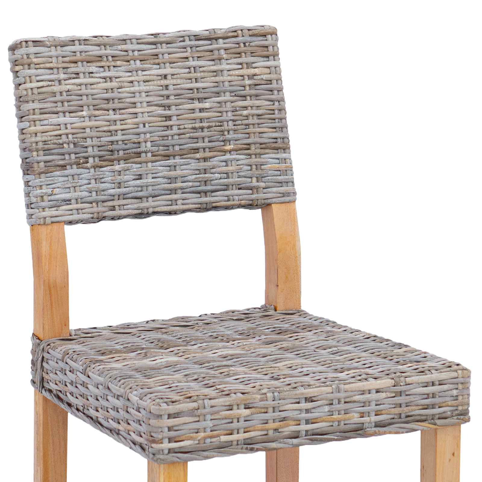 Stolac za blagovanje 2 pcs Kubu Ratan Kubu siva 46 x 55 x 84 cm