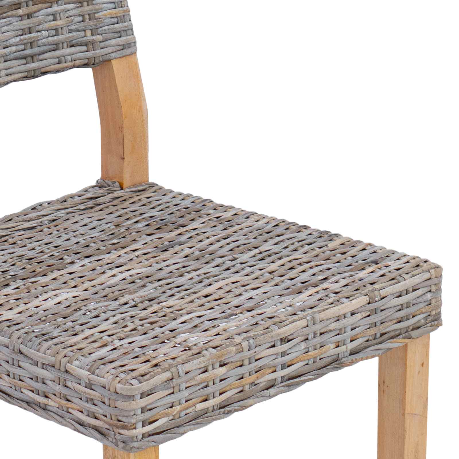 Stolac za blagovanje 2 pcs Kubu Ratan Kubu siva 46 x 55 x 84 cm