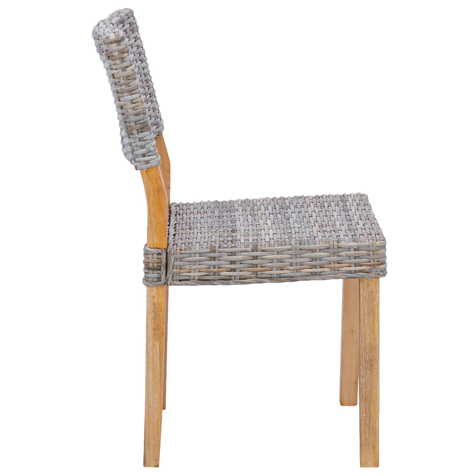 Stolac za blagovanje 2 pcs Kubu Ratan Kubu siva 46 x 55 x 84 cm