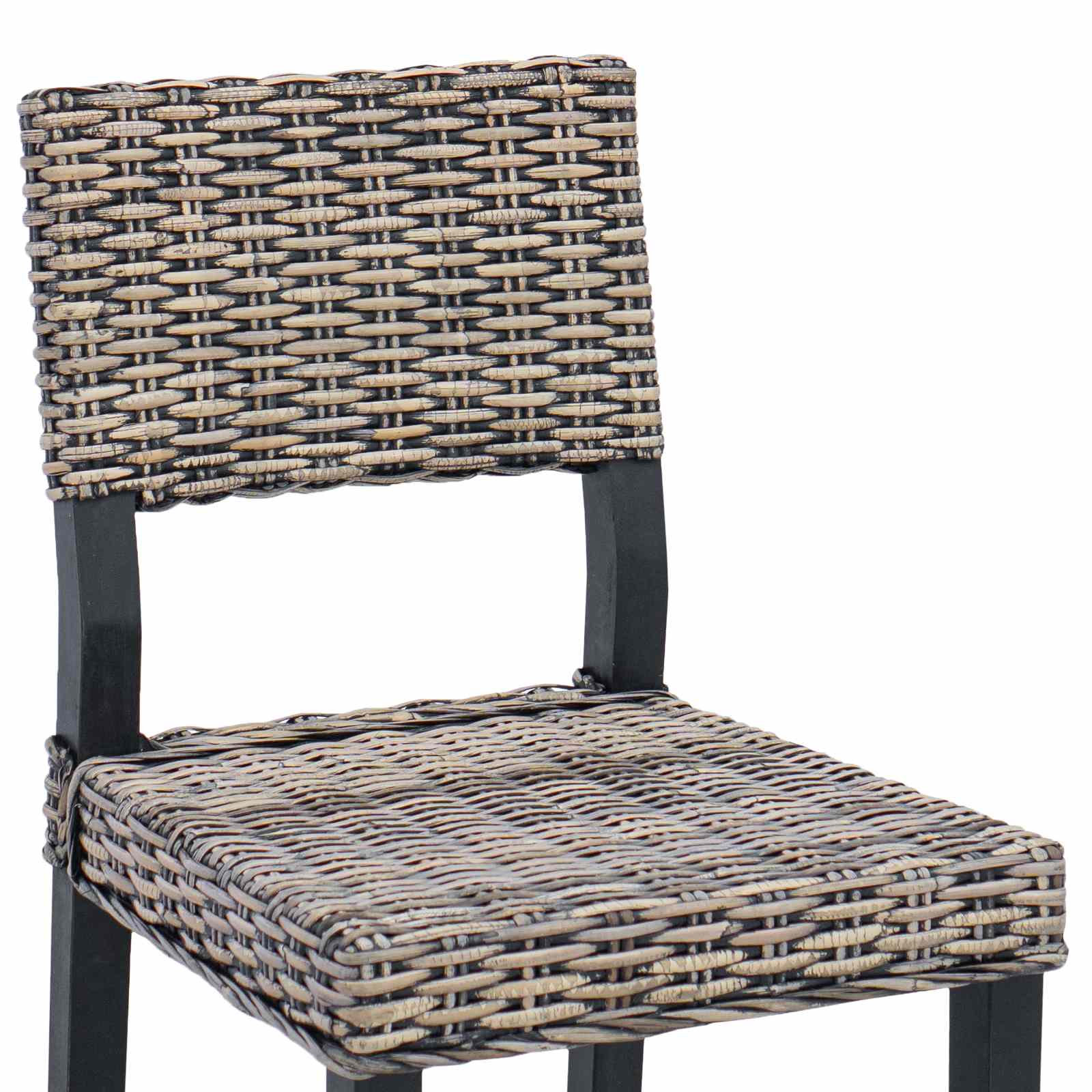Stolac za blagovanje 2 pcs Kubu Ratan Crno pranje