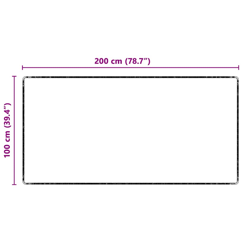 Tepih trkač Crna 100 x 200 cm 100% Polipropilen Tuft