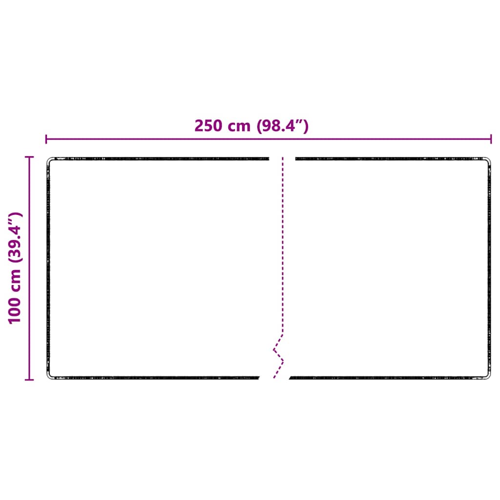 Tepih trkač Crna 100 x 250 cm 100% Polipropilen Tuft