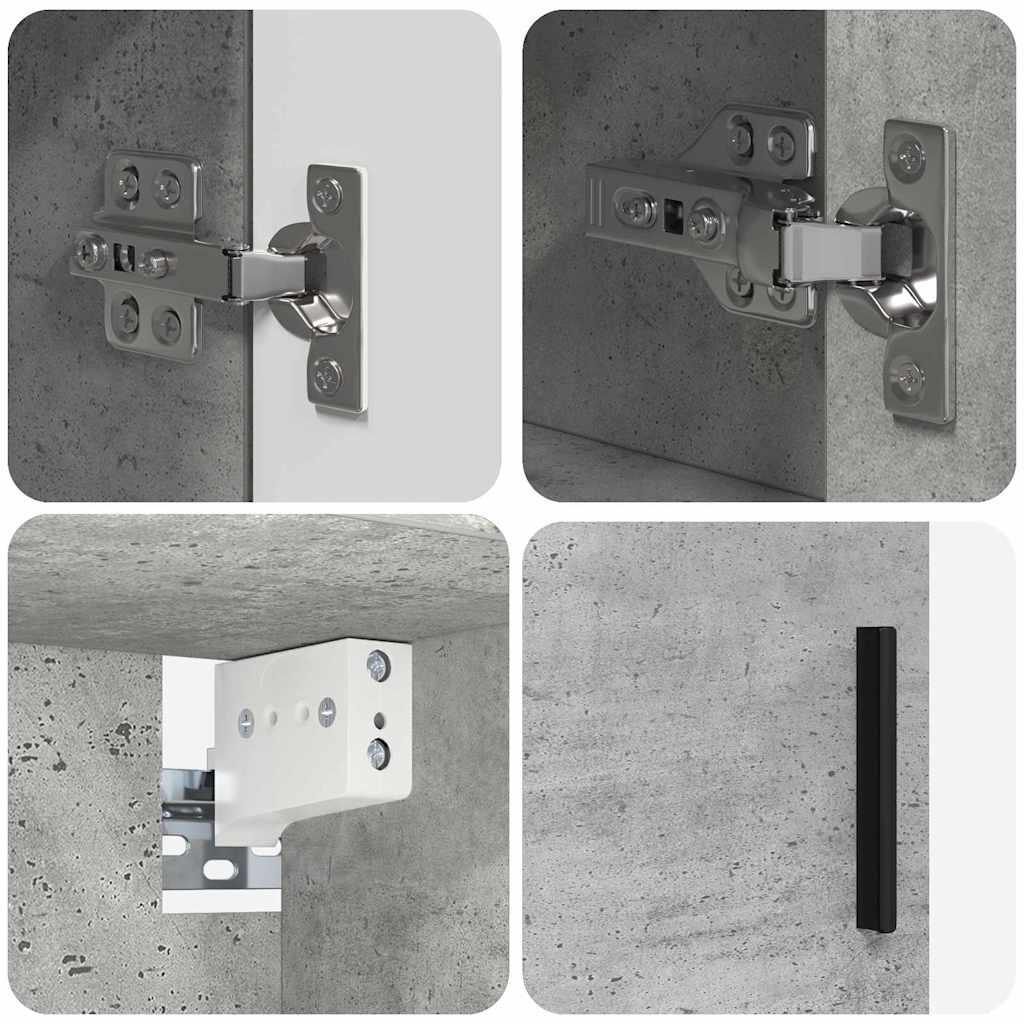 Set namještaja za kupaonicu Zidne s vratima 2 pcs Betonski sivi