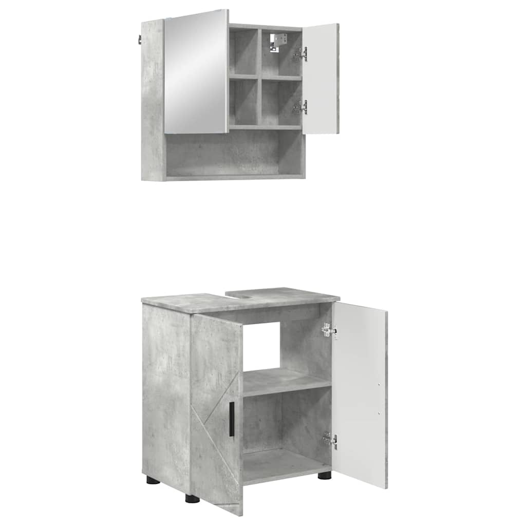 Set namještaja za kupaonicu Zidne s vratima 2 pcs Betonski sivi