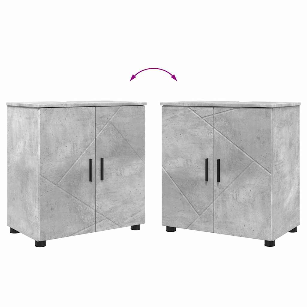 Set namještaja za kupaonicu Zidne s vratima 2 pcs Betonski sivi