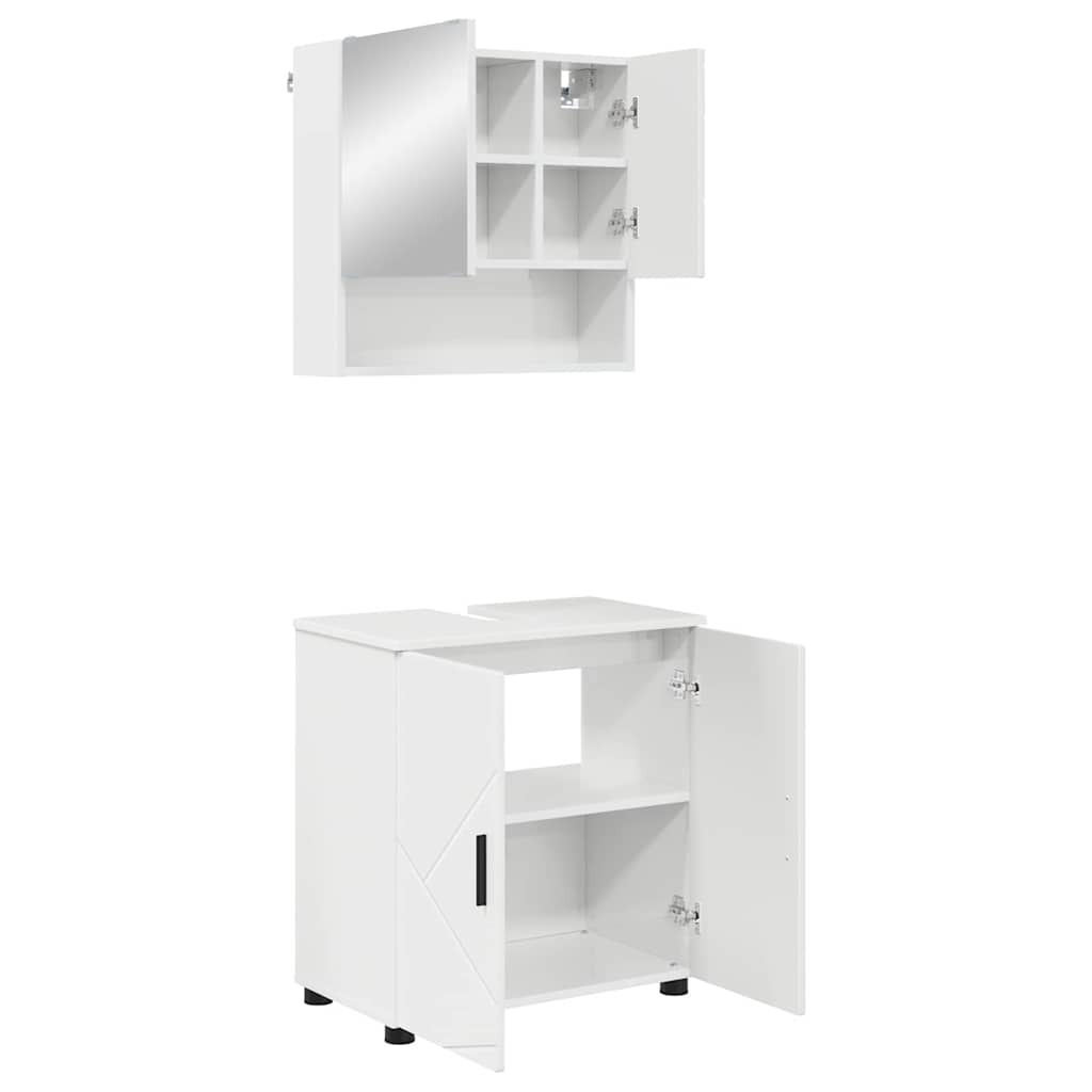 Set namještaja za kupaonicu Zidne 2 pcs Visoki sjaj bijela