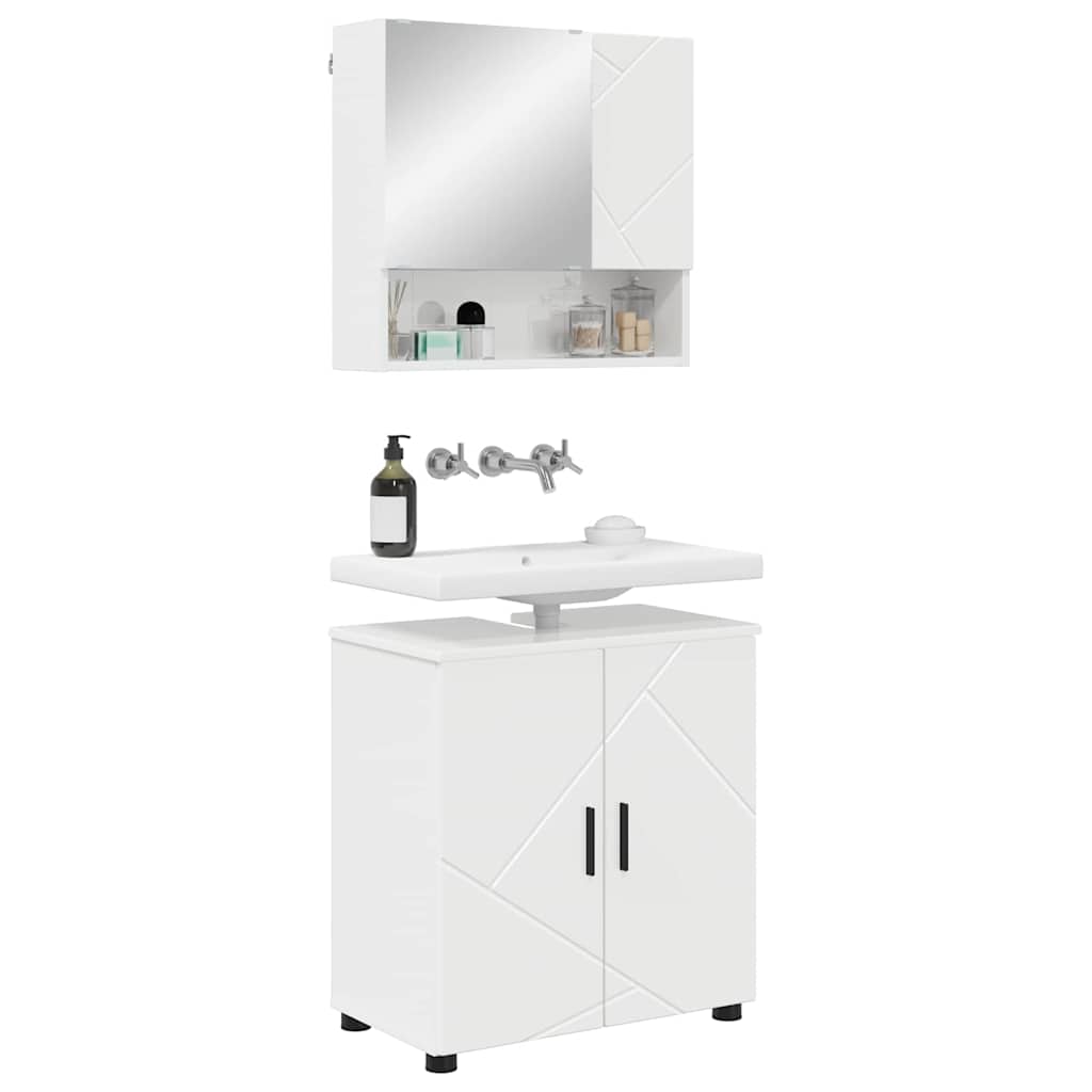 Set namještaja za kupaonicu Zidne 2 pcs Visoki sjaj bijela
