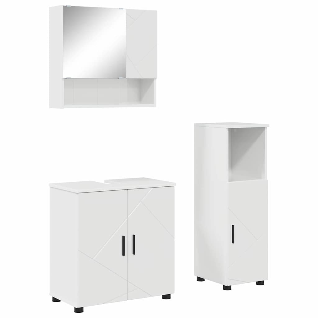 Set namještaja za kupaonicu Zidne 3 pcs Visoki sjaj bijela