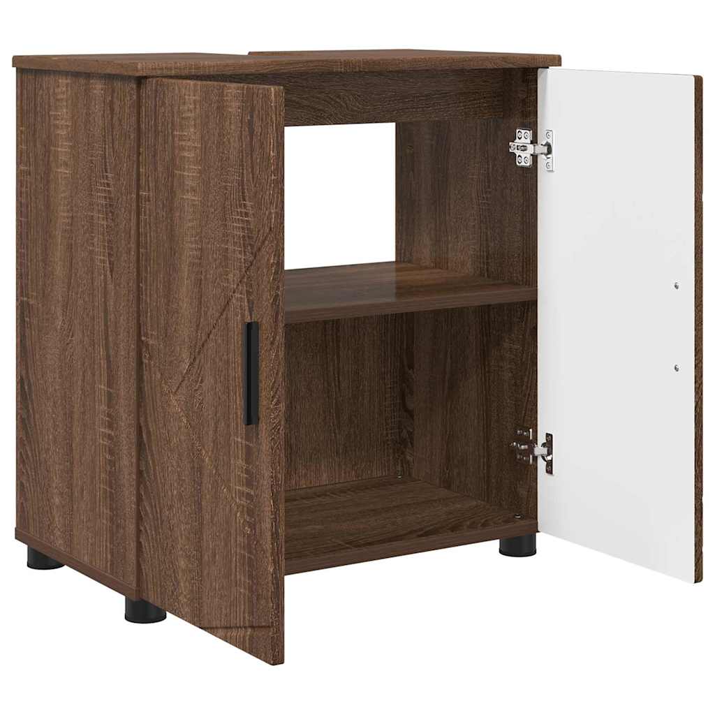 Set namještaja za kupaonicu Zidne s pohranom 3 pcs Smeđi hrast