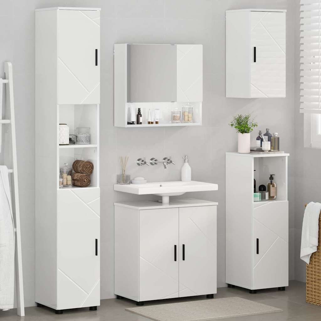 Set namještaja za kupaonicu Zidne 5 pcs Visoki sjaj bijela