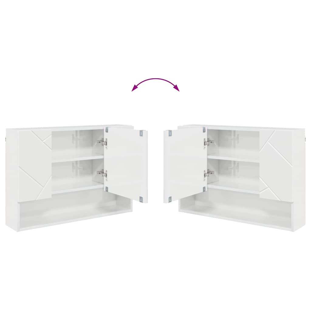 Set namještaja za kupaonicu s ladicama 3 pcs Visoki sjaj bijela