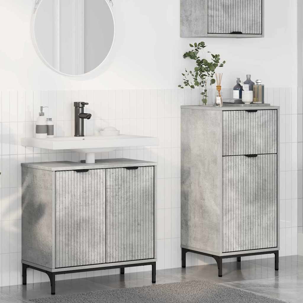 Set namještaja za kupaonicu s ladicama 2 pcs Betonski sivi