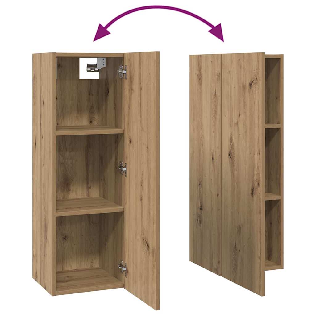 Set TV komoda Zidne 8 pcs Umjetnički hrast Konstruirano drvo
