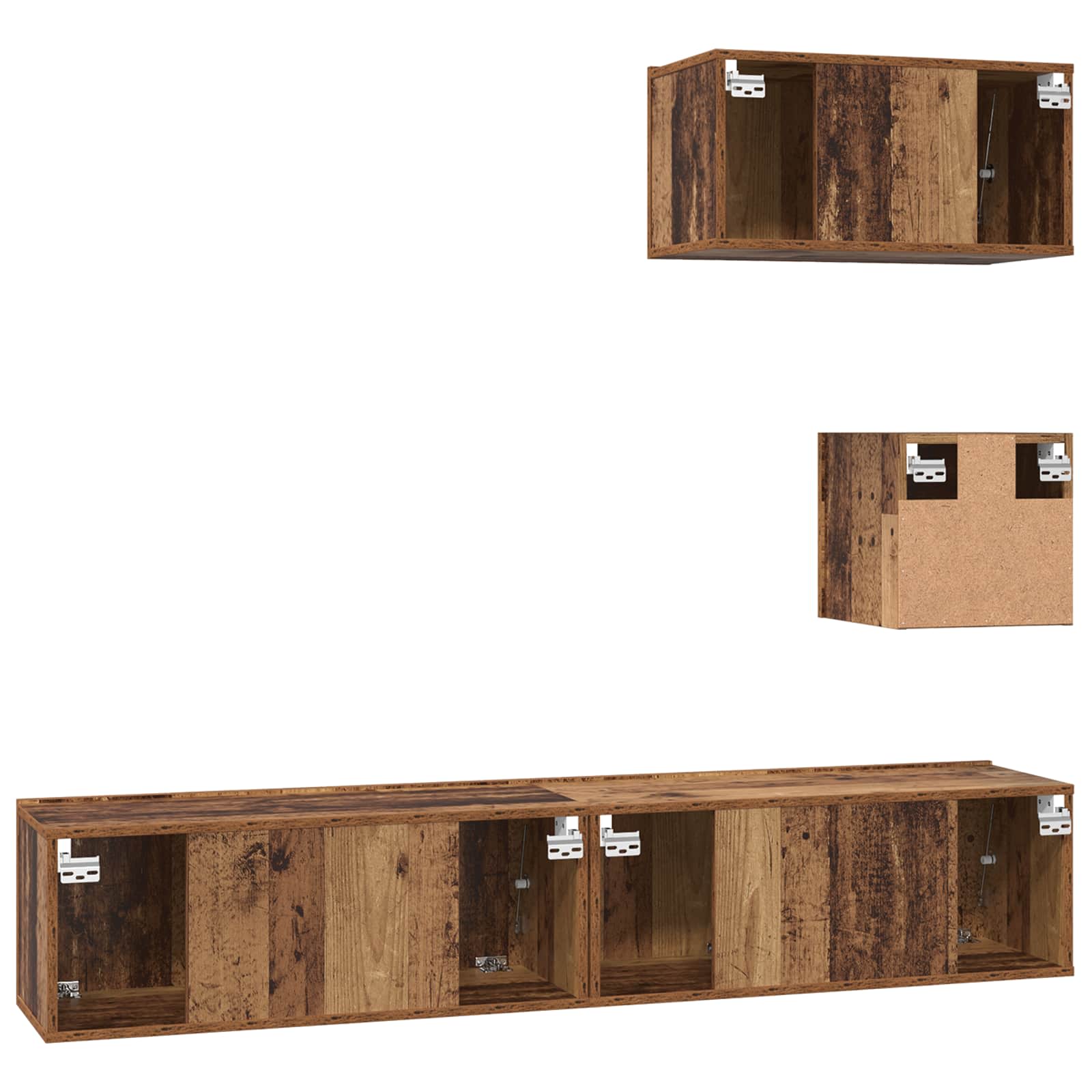 Set TV komoda Zidne 3 pcs Staro drvo Konstruirano drvo