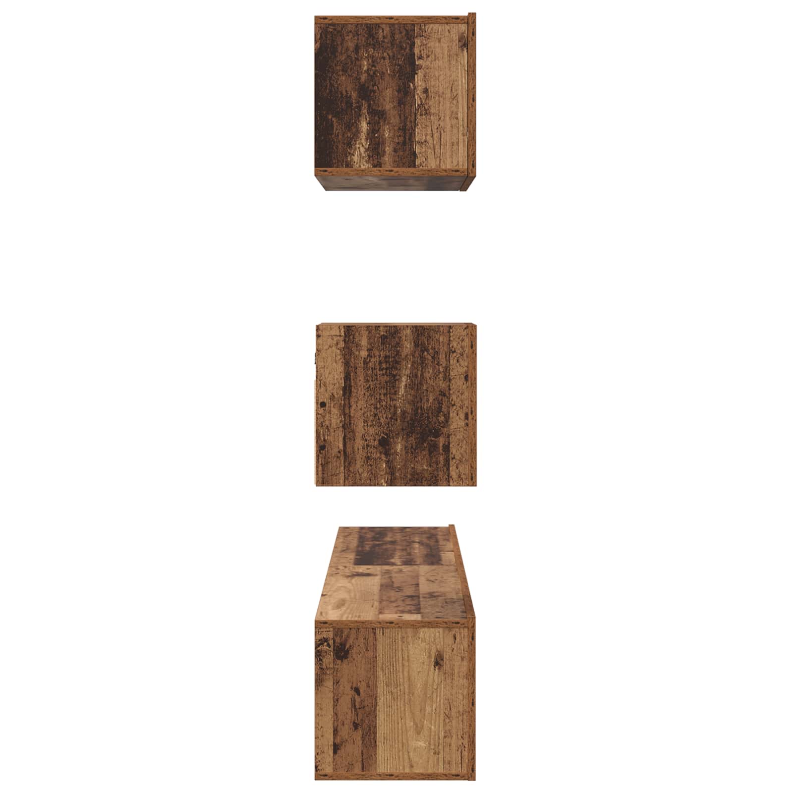 Set TV komoda Zidne 3 pcs Staro drvo Konstruirano drvo