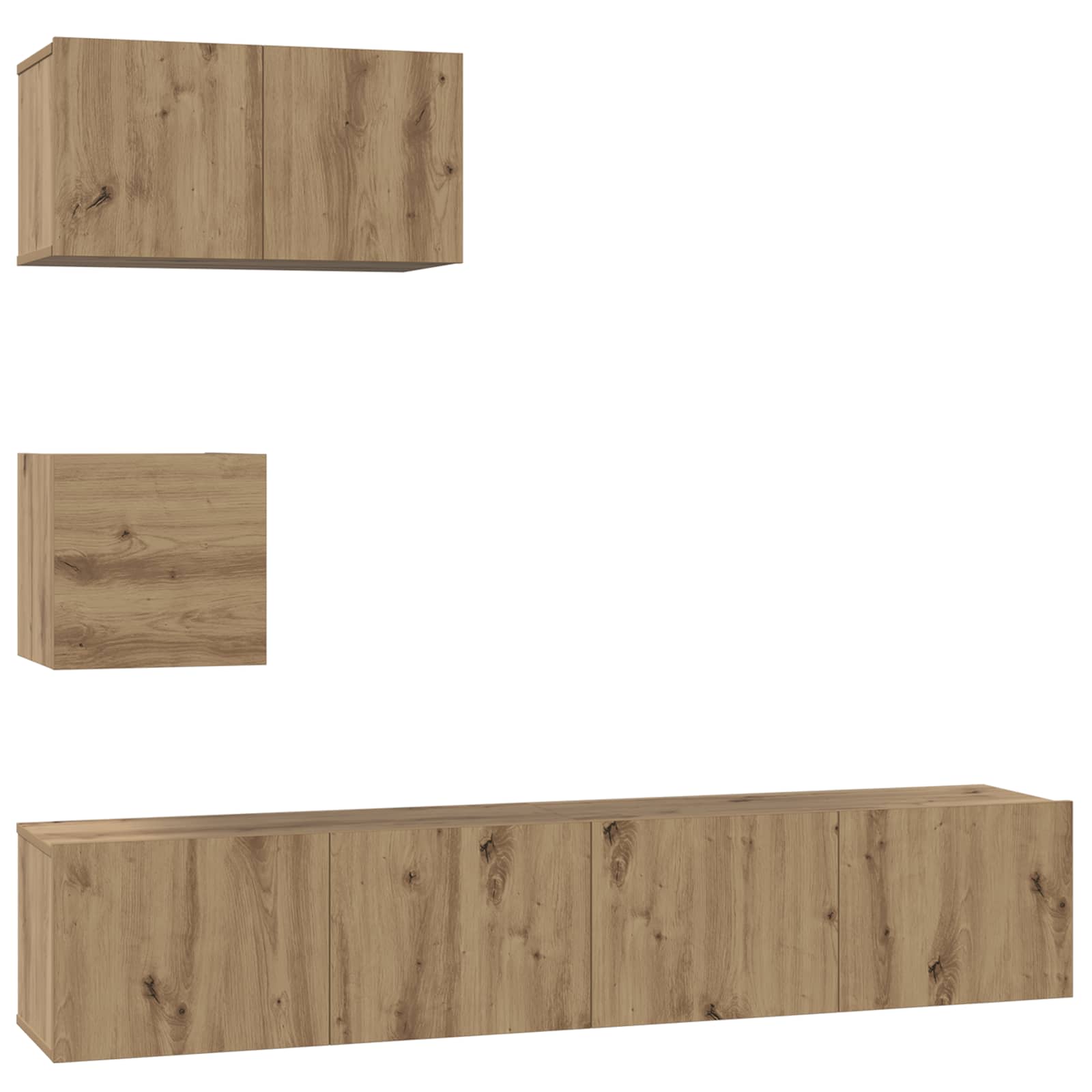 Set TV komoda Zidne 3 pcs Umjetnički hrast Konstruirano drvo