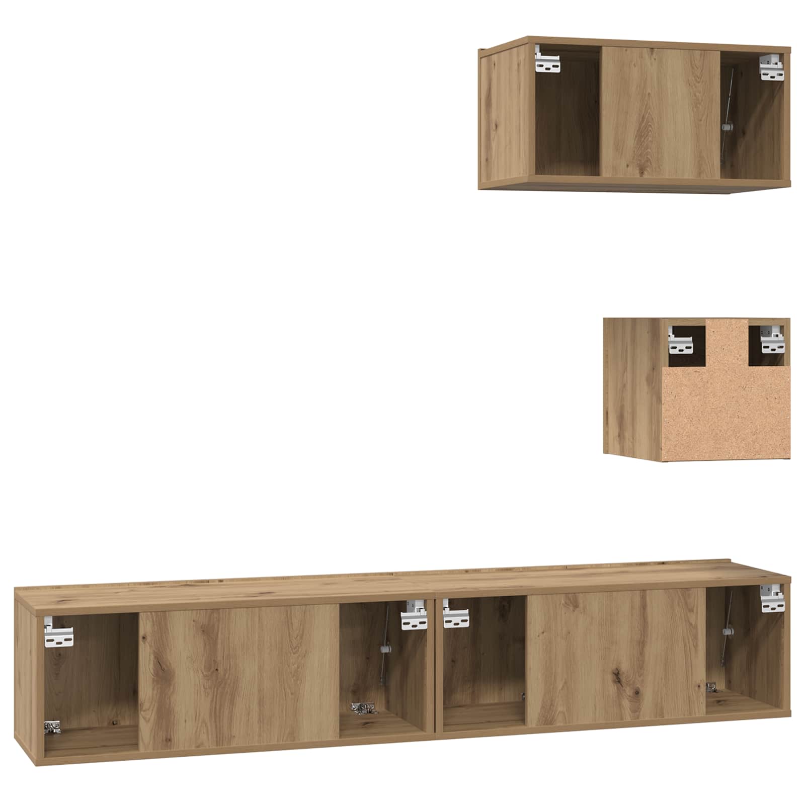 Set TV komoda Zidne 3 pcs Umjetnički hrast Konstruirano drvo
