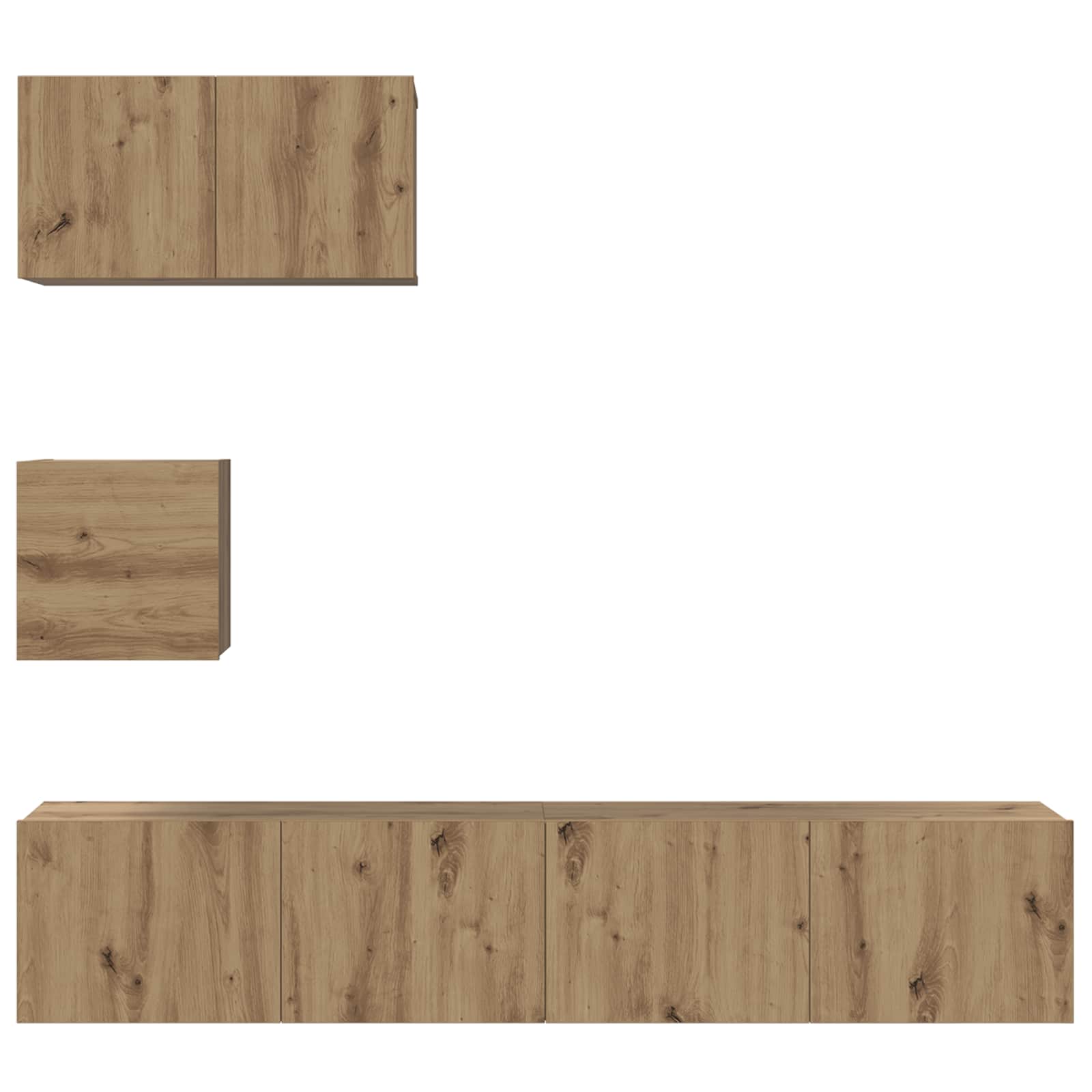 Set TV komoda Zidne 3 pcs Umjetnički hrast Konstruirano drvo