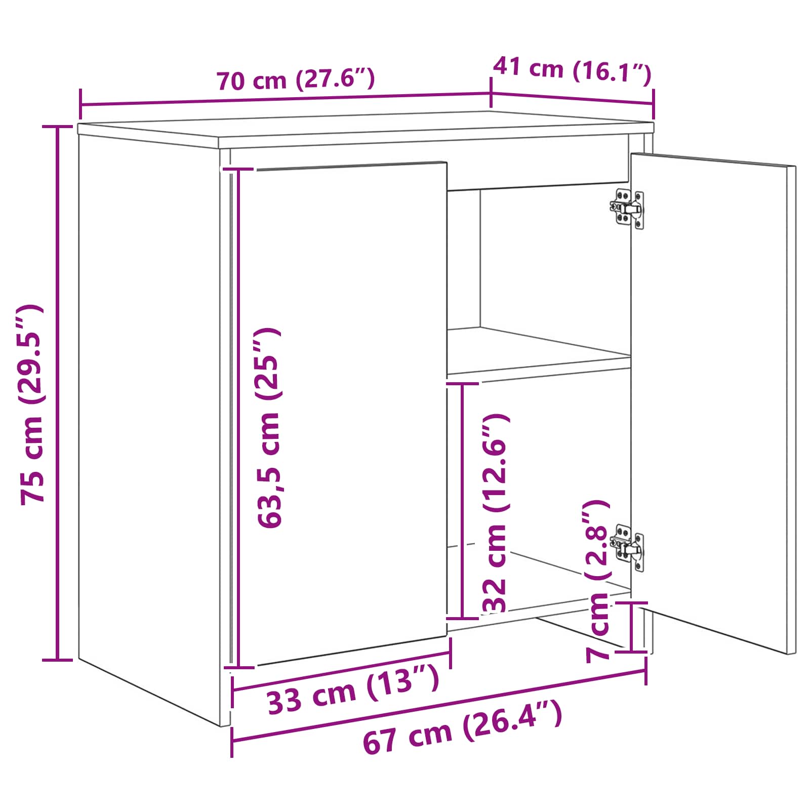 Kreveta 3 pcs Crni hrast 70 x 41 x 75 cm Konstruirano drvo