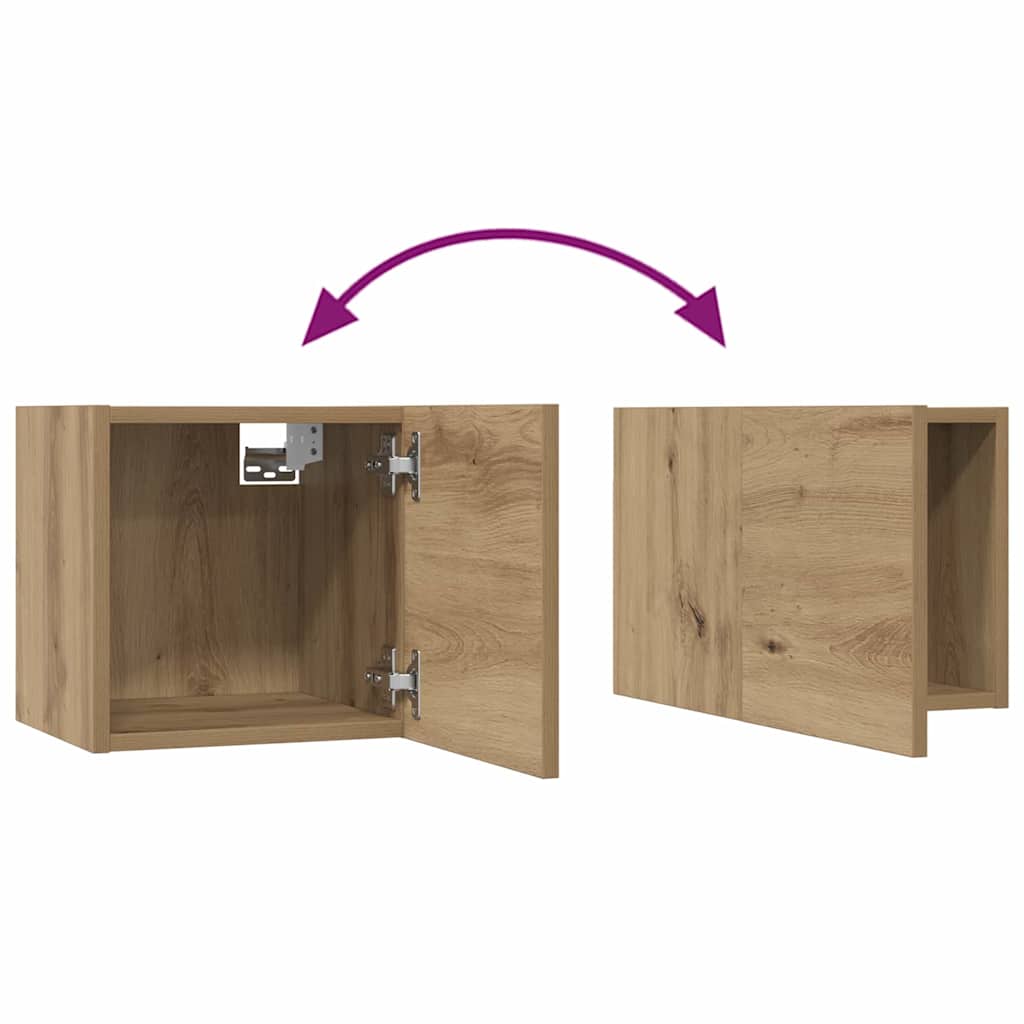 Set TV komoda Zidne 8 pcs Umjetnički hrast Konstruirano drvo