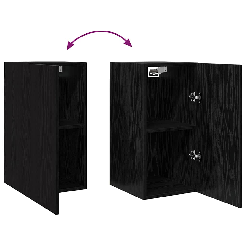 Set TV komoda Zidne 3 pcs Crni hrast Konstruirano drvo
