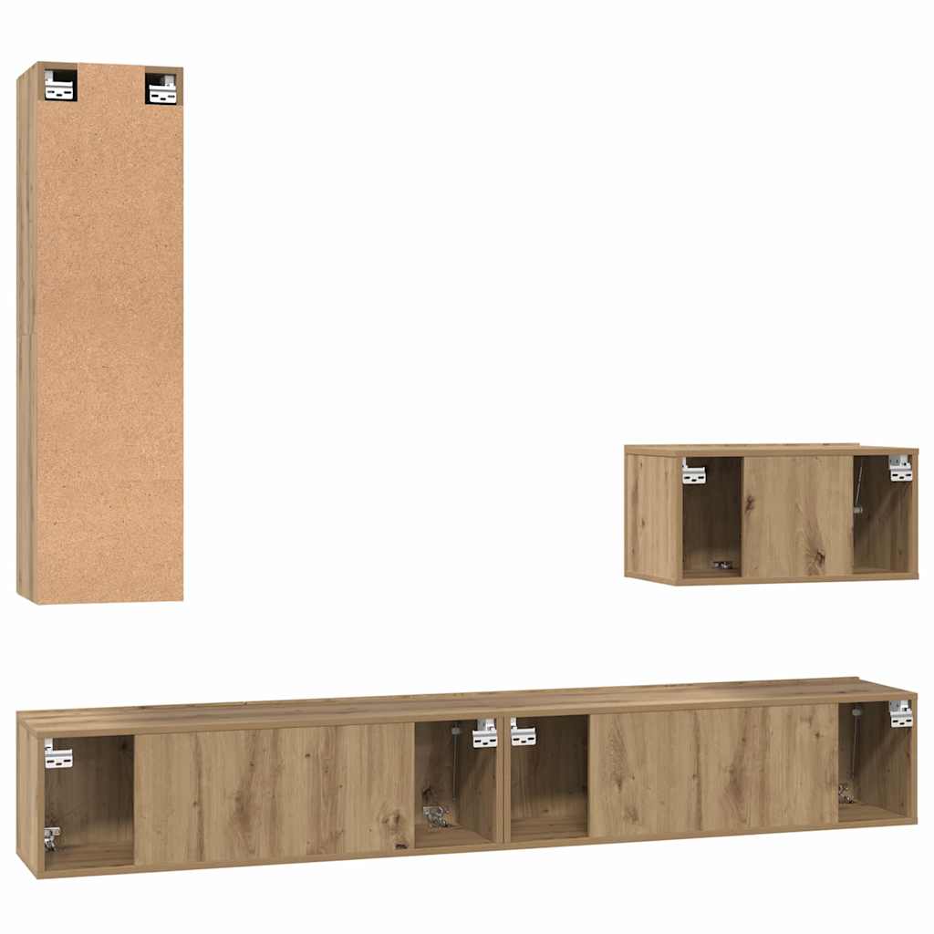 TV Kabinet za Zid 4 pcs Umjetnički hrast Konstruirano drvo