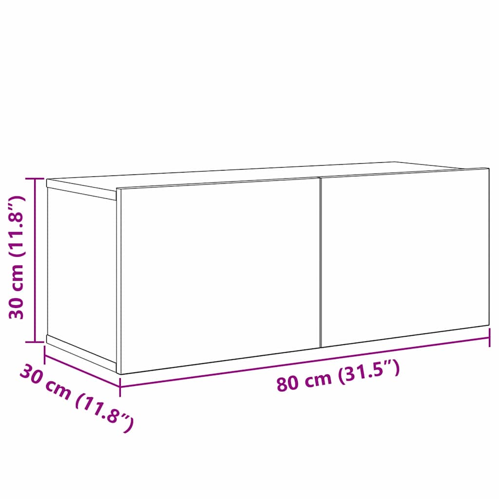 Set TV komoda Zidne 5 pcs Umjetnički hrast Konstruirano drvo