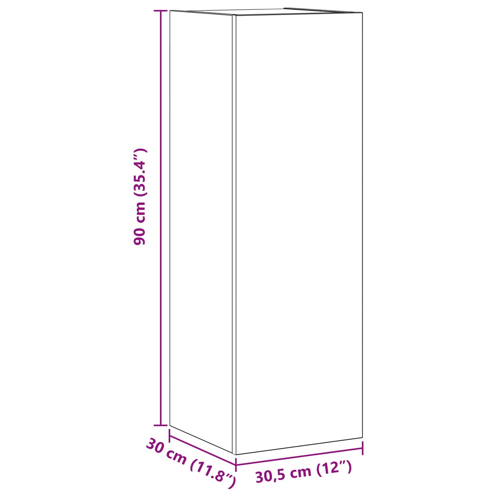 Set TV komoda Zidne 10 pcs Crni hrast 30,5 x 30 x 90 cm