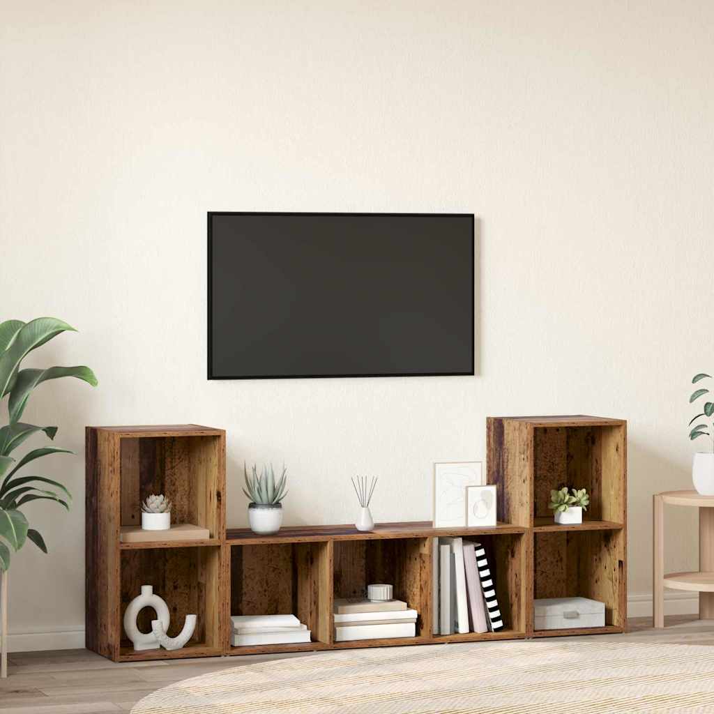 Set TV komoda Zidne 3 pcs Smeđa Konstruirano drvo