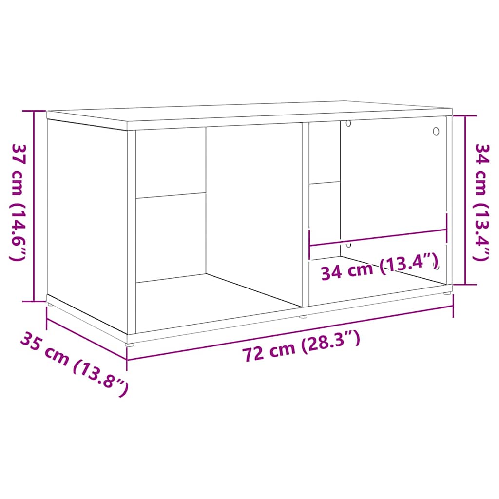 Set TV komoda Zidne 3 pcs Smeđa Konstruirano drvo