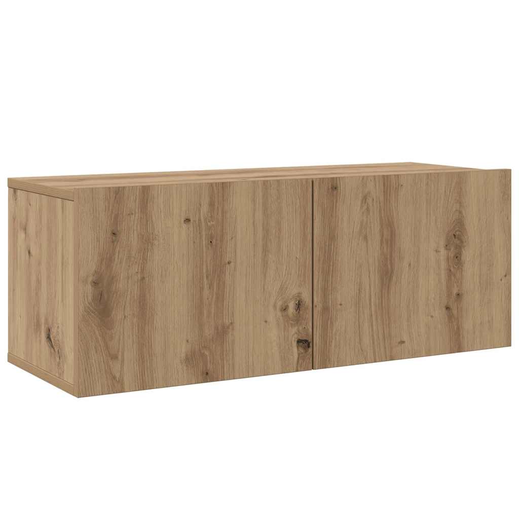 Set TV komoda Zidne 4 pcs Umjetnički hrast Konstruirano drvo