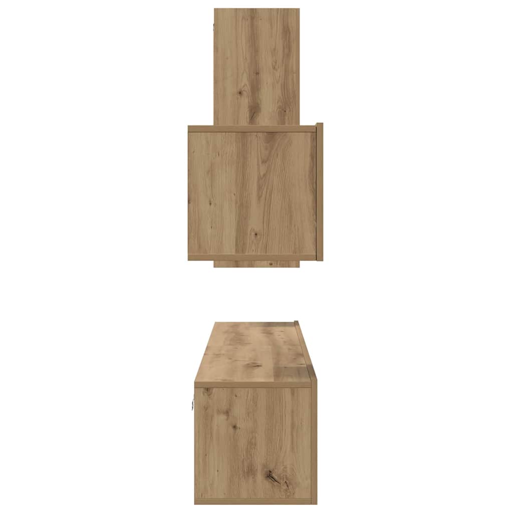 Set TV komoda Zidne 4 pcs Umjetnički hrast Konstruirano drvo