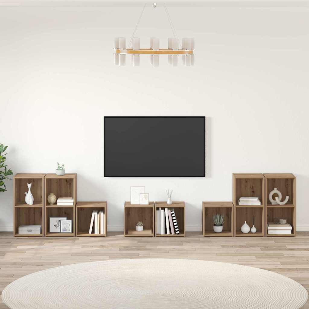 Set TV stalka Zidne 8 pcs Umjetnički hrast Konstruirano drvo
