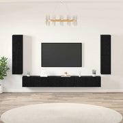 TV Jedinice Zidne 4 pcs Crni hrast Konstruirano drvo