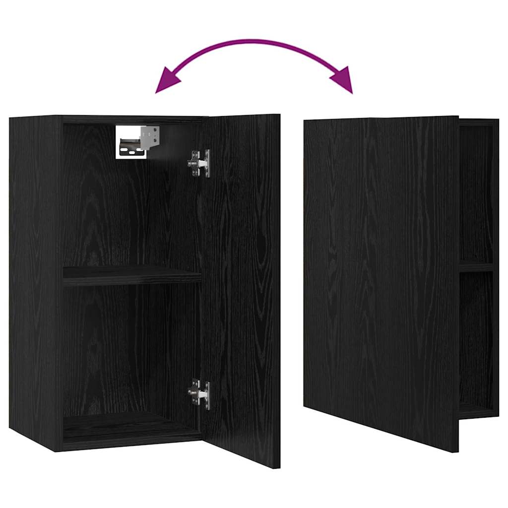 Set TV komoda Zidne 4 pcs Crni hrast Konstruirano drvo