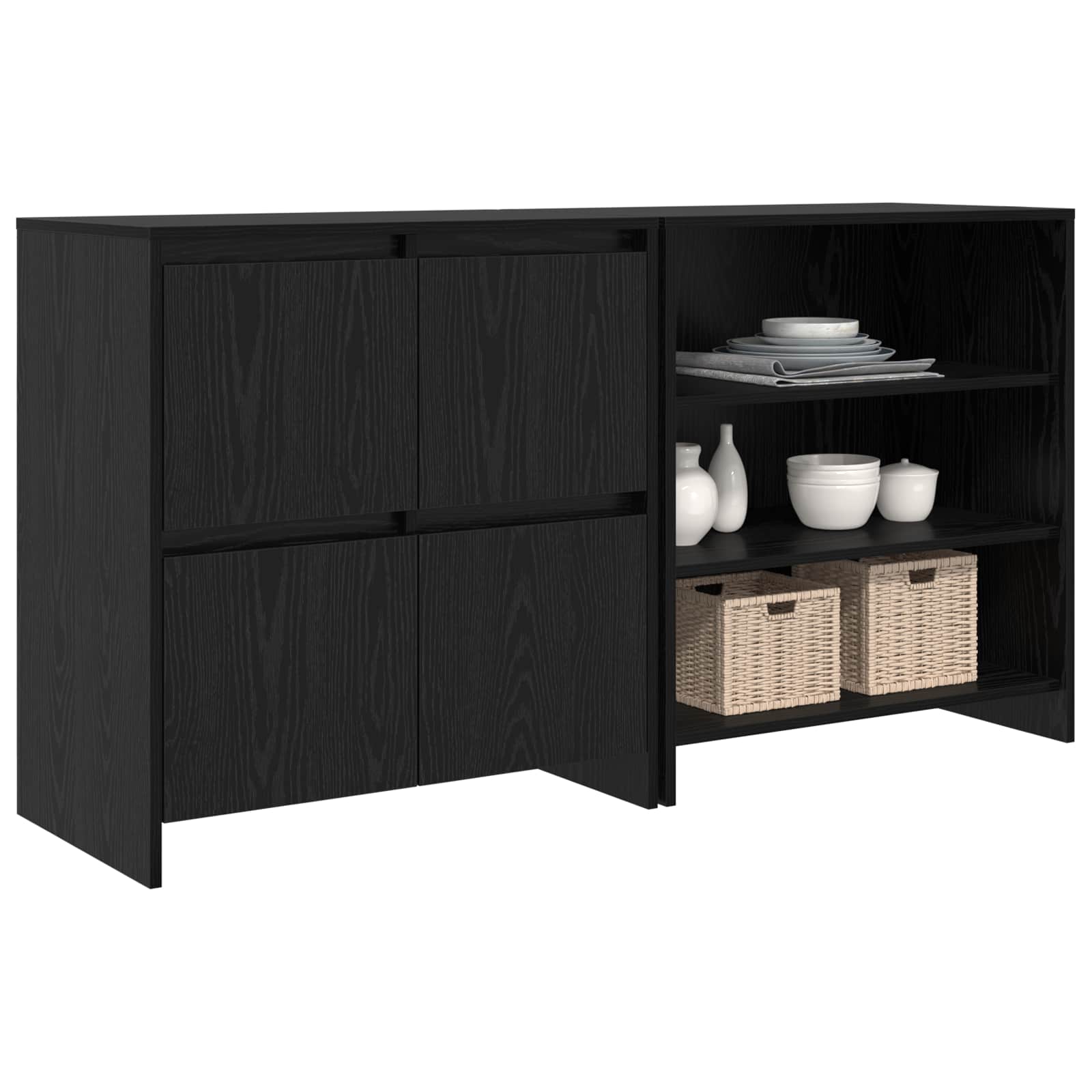 Kreveta 2 pcs Crni hrast 70 x 41 x 75 cm Konstruirano drvo