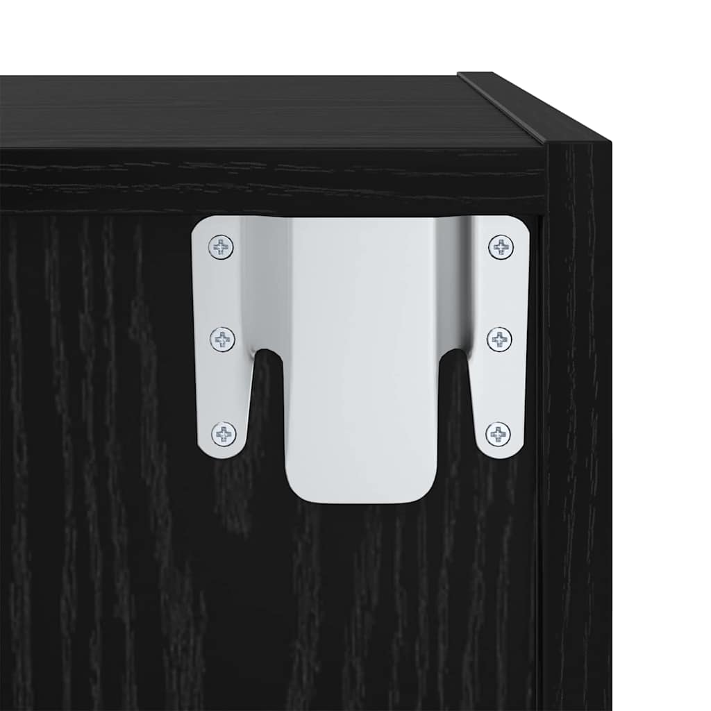 Set TV komoda Zidne 2 pcs Crni hrast Konstruirano drvo
