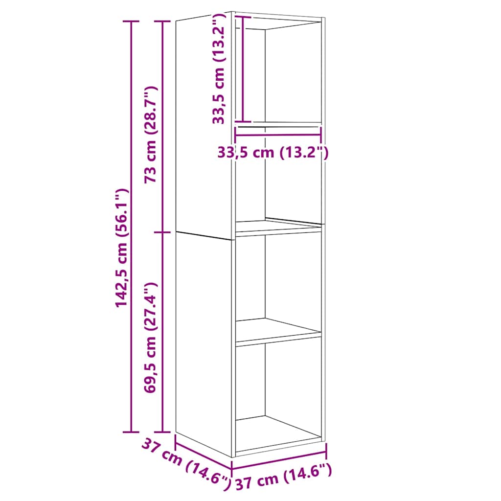 Set TV komoda Zidne 2 pcs Umjetnički hrast Konstruirano drvo