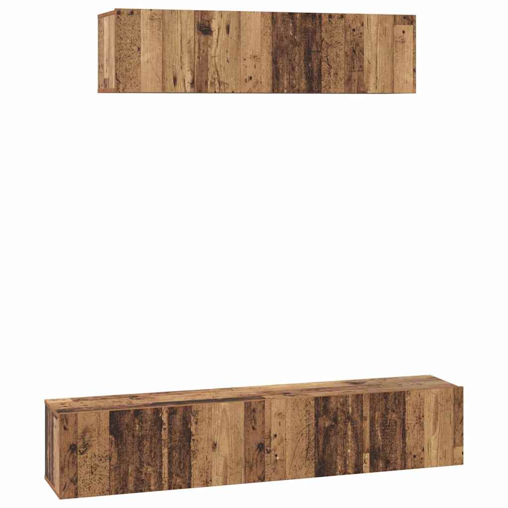 Set TV komoda Zidne 4 pcs Staro drvo Konstruirano drvo
