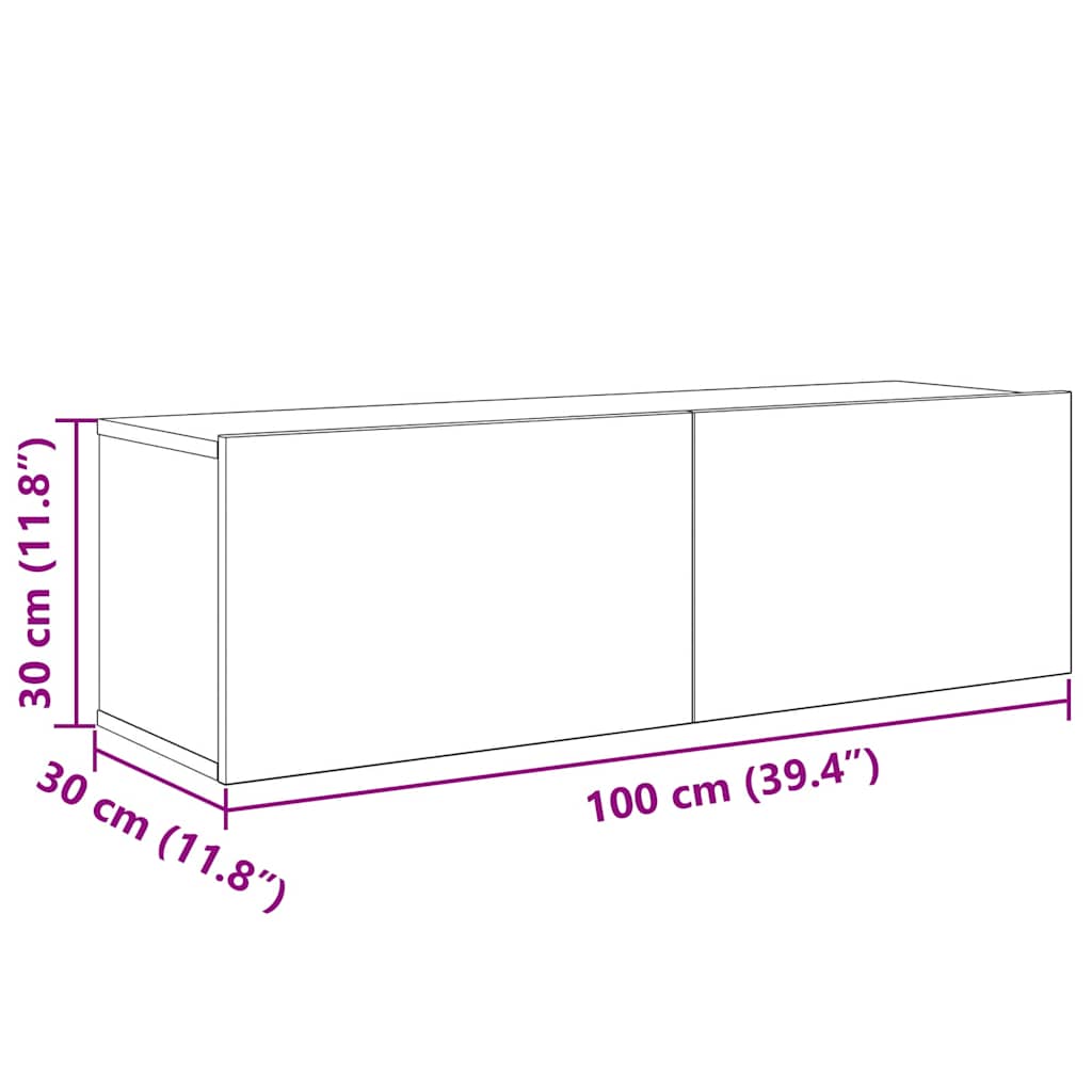 Set TV komoda Zidne 5 pcs Staro drvo Konstruirano drvo