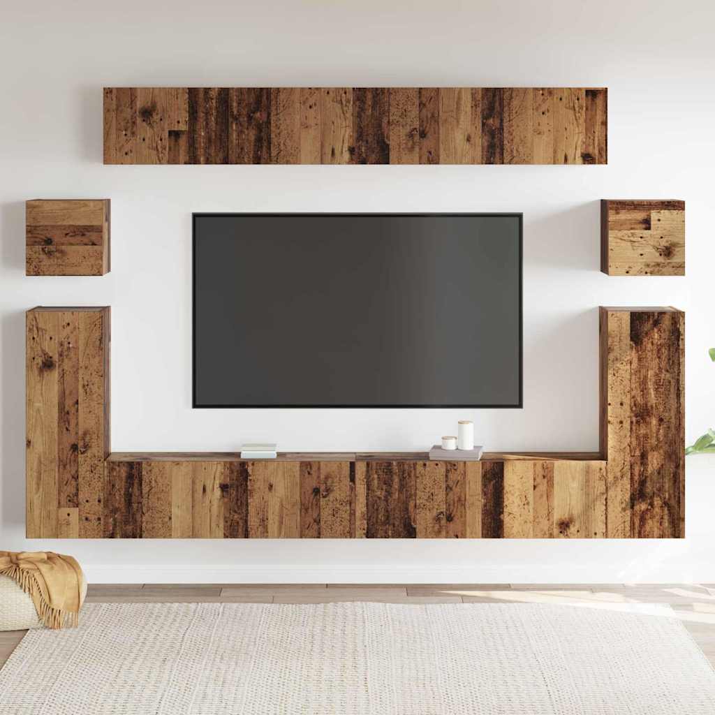 TV Jedinice Zidne 4 pcs Staro drvo Konstruirano drvo