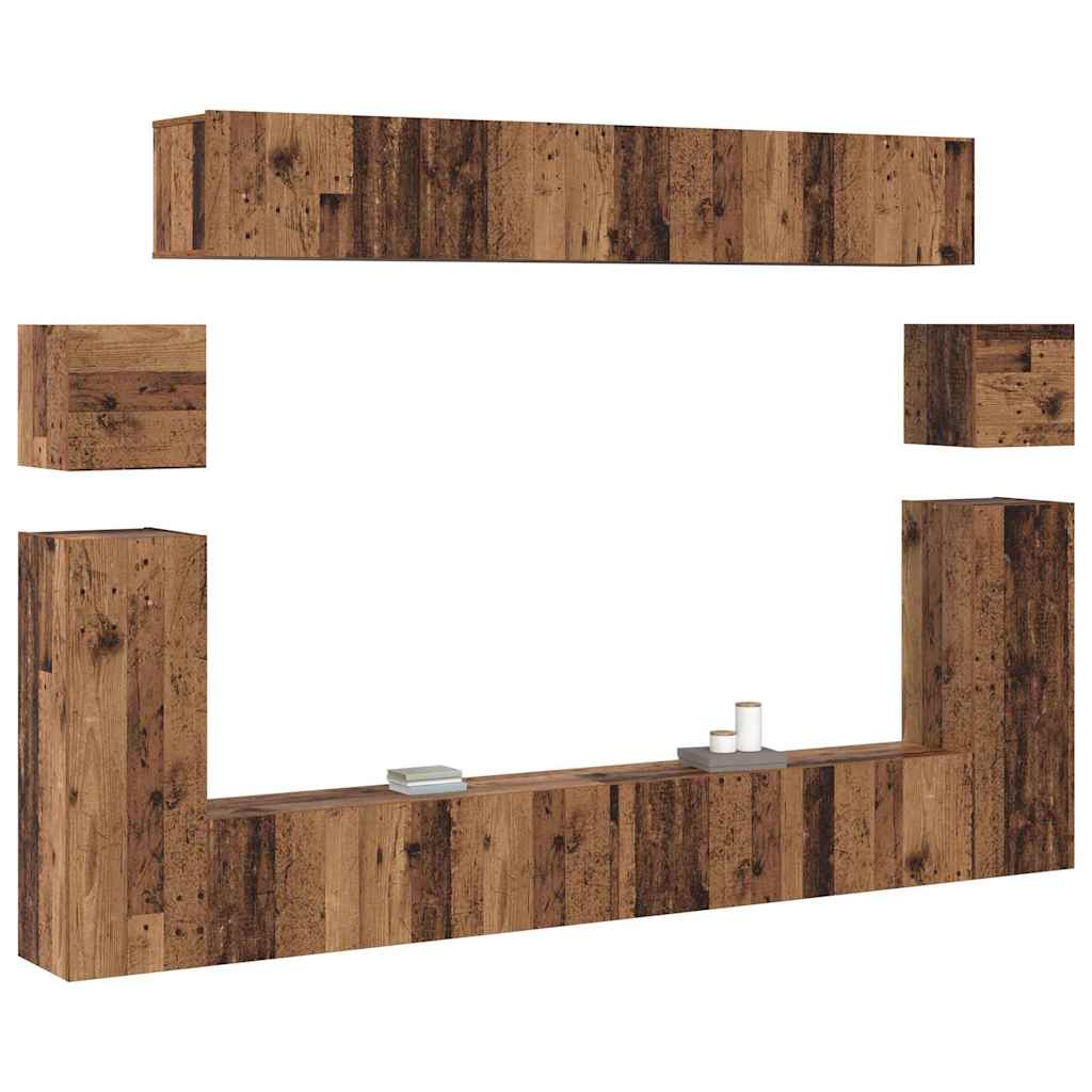 TV Jedinice Zidne 4 pcs Staro drvo Konstruirano drvo