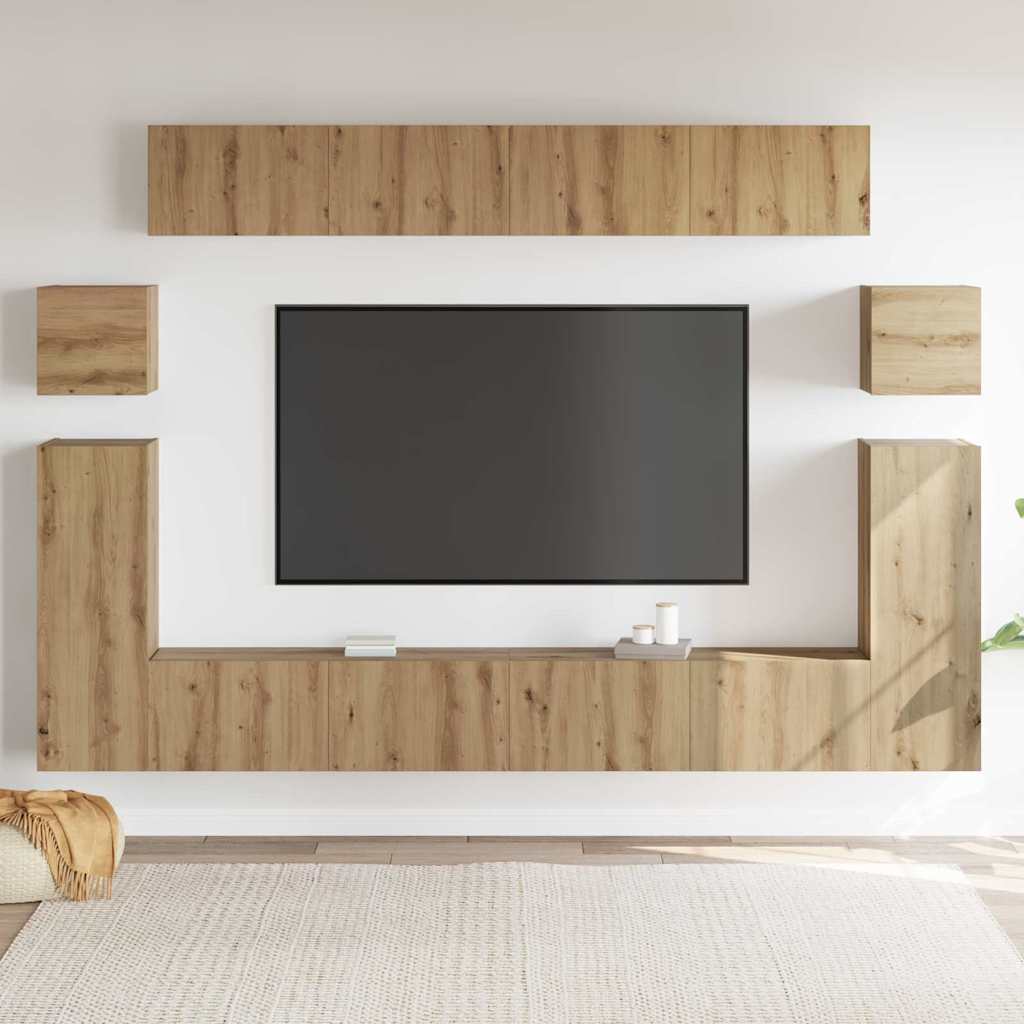 TV Jedinice Zidne 4 pcs Umjetnički hrast Konstruirano drvo